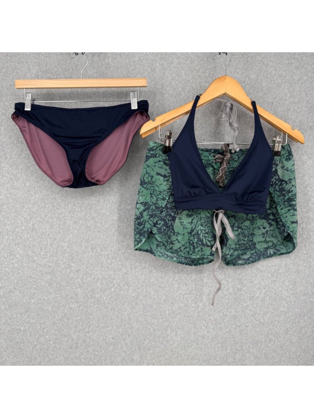 Patagonia Womens Bikini and Swim Short Set Size 6 Blue Purple Green Adjustable
